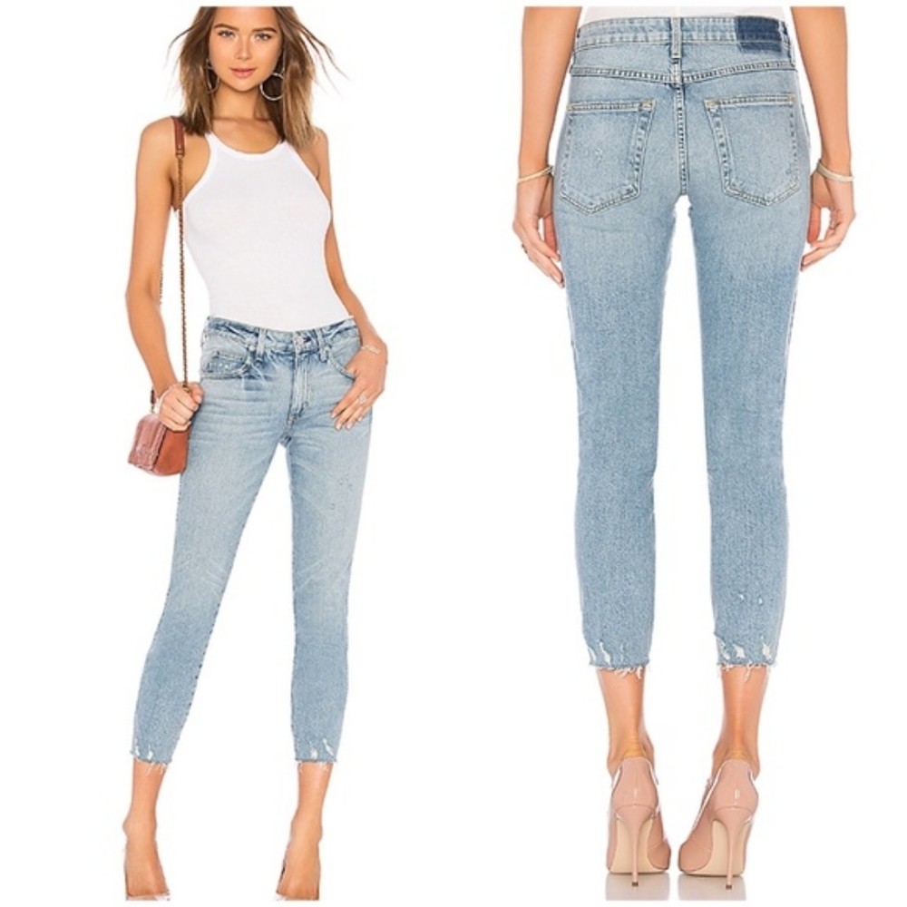 AMO – Stix Crop Distressed Hem Jeans, size 24